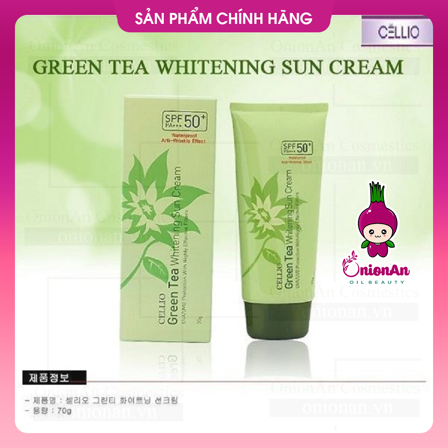Kem Chống Nắng Cellio Collagen Whitening Sun Cream SPF50+ PA+++ (Xanh)